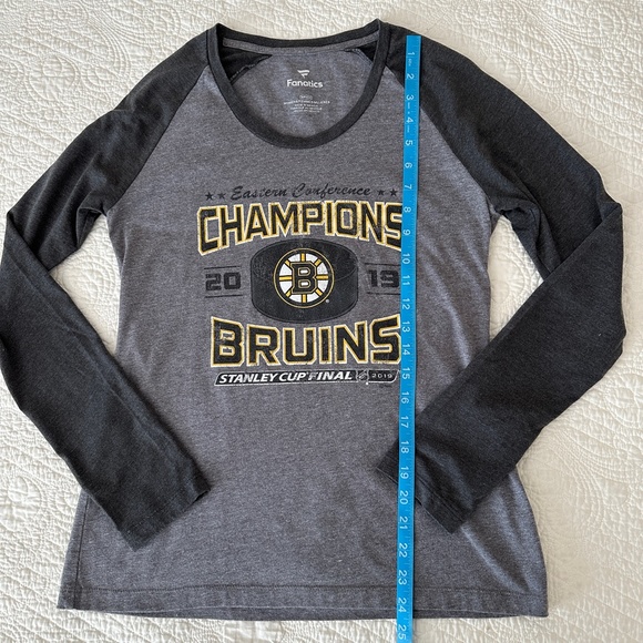 Boston Bruins Eastern Conference Champions Raglan Tee Shirt 2019 Stanley Cup - Picture 5 of 7
